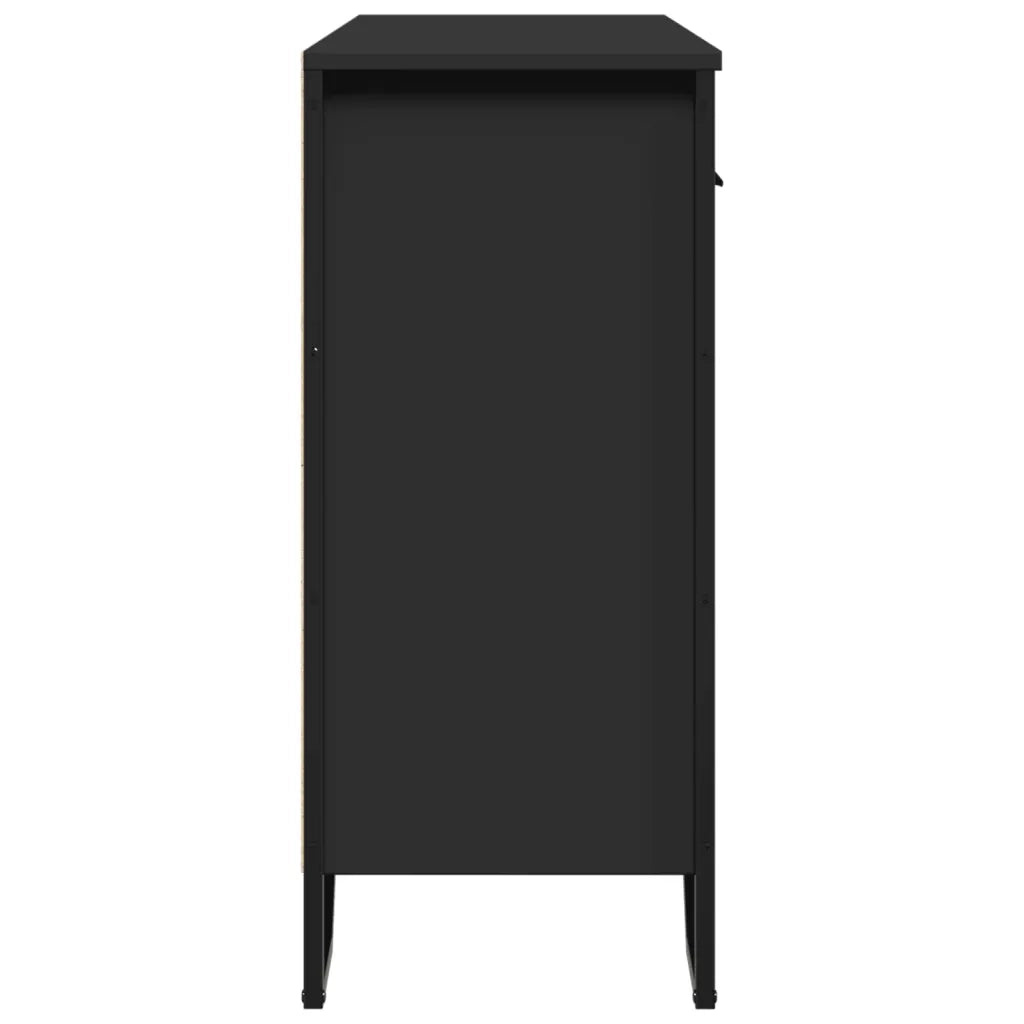 Credenza Nera 97x32,5x74,5 cm in Legno Multistrato