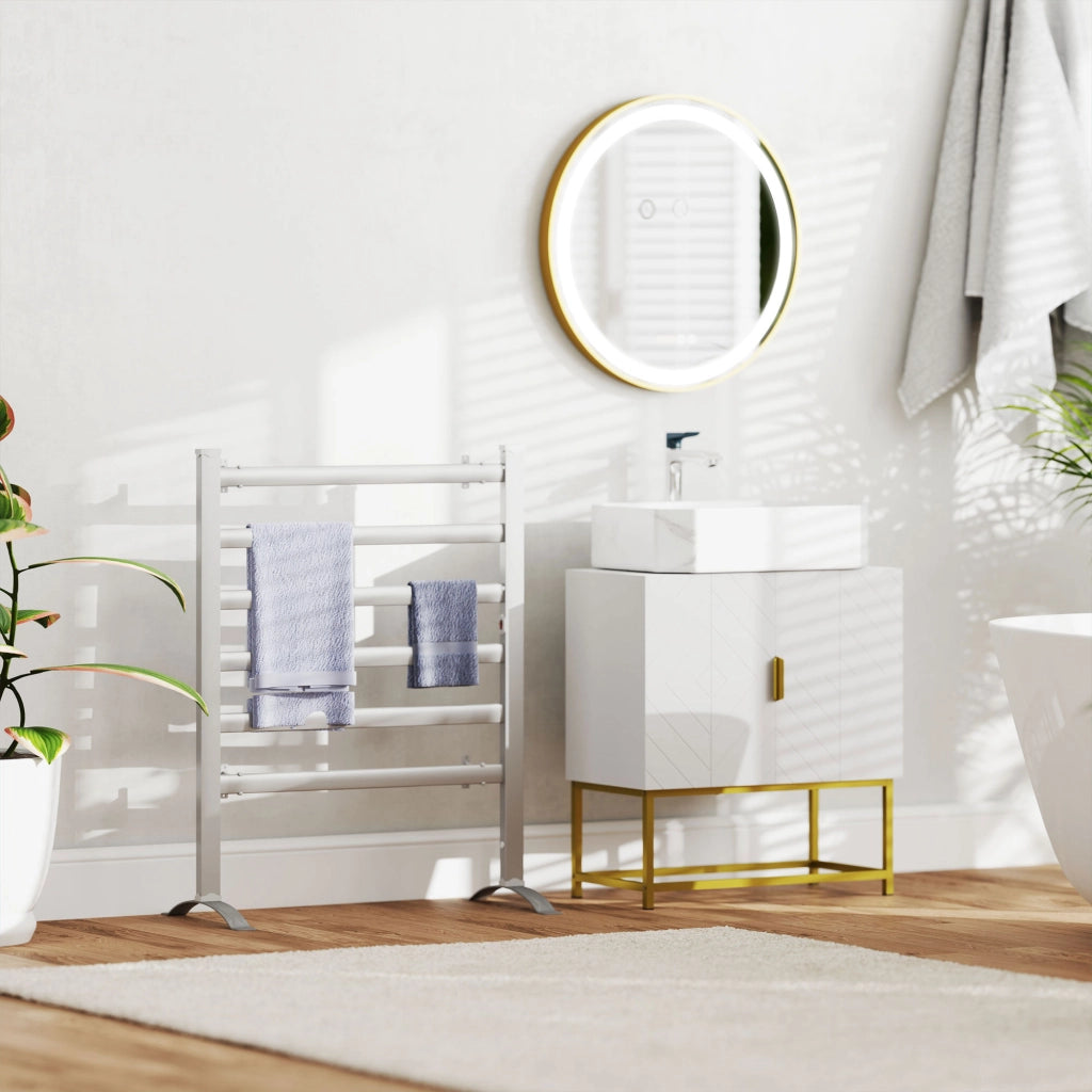 Specchio Bagno con Luce LED Regolabile ¨C Minimal ¨C Dorato ?60x4 cm