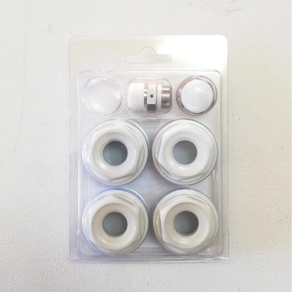 Kit riduzioni bianche da 1 x 3/8 per radiatore alluminio