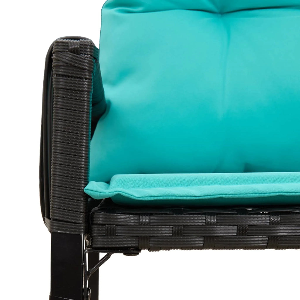 Set di Mobili da Esterno 7 pcs Nero e Turchese polyrattan 42025159
