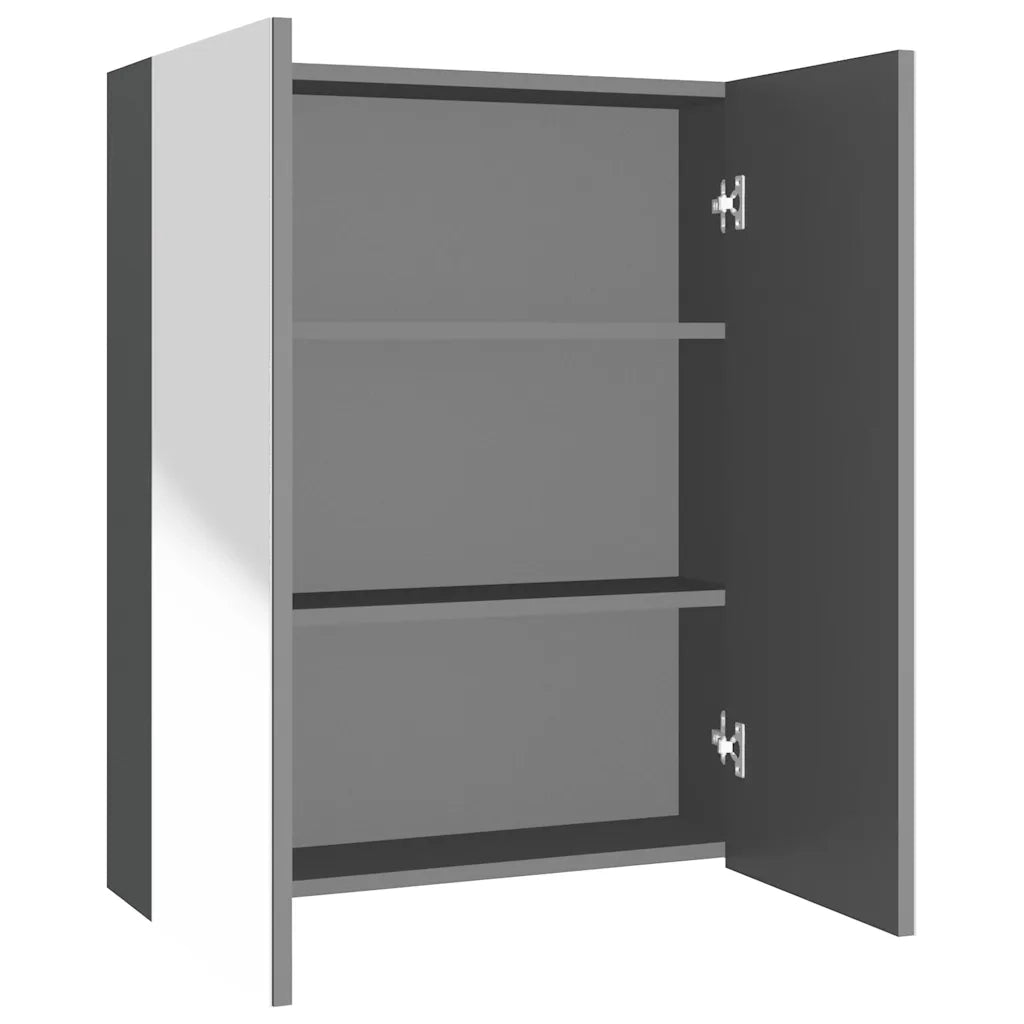 Armadietto a Specchio per Bagno-Mobile bagno con specchio 60x15x75 cm MDF Antracite