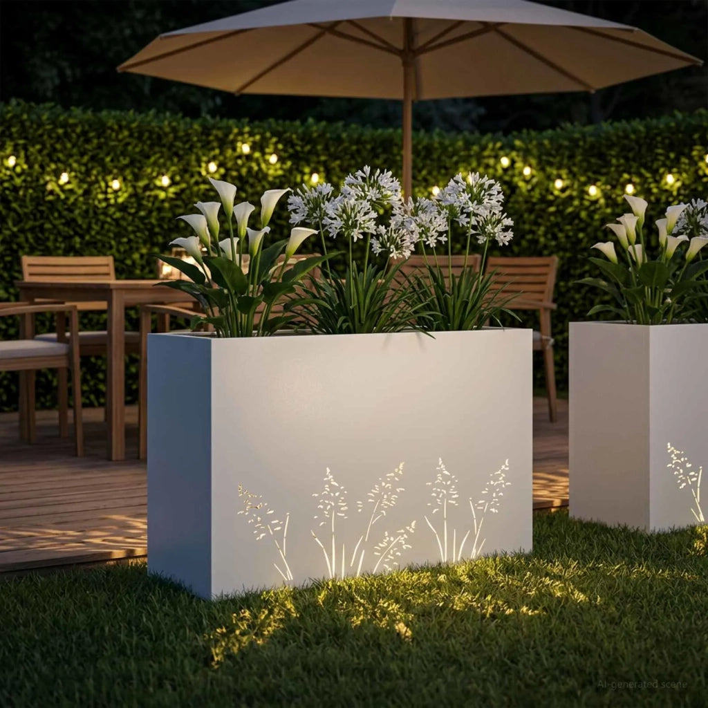 Vaso da giardino Bianco 80 x 20 x 49 cm 8005822