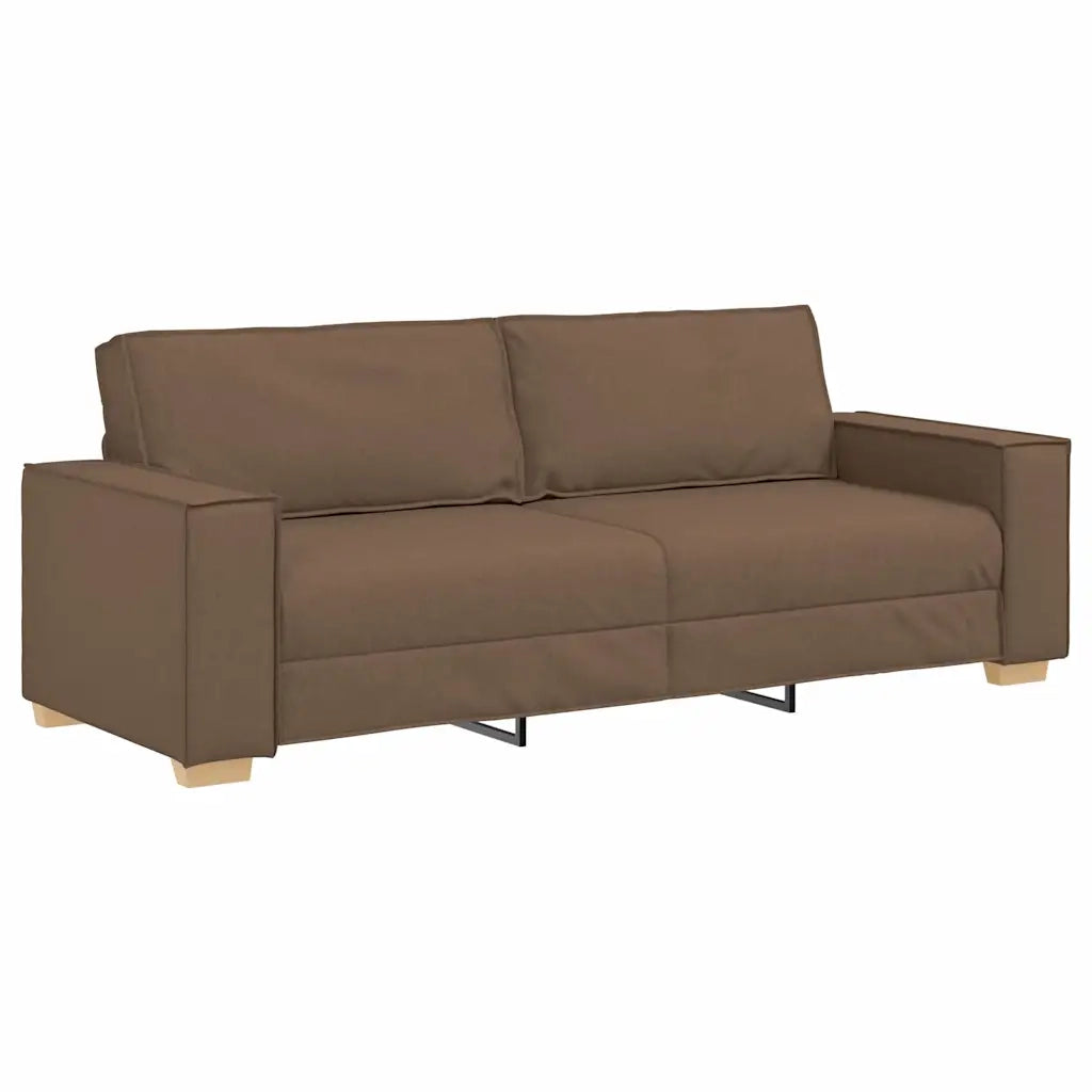 Divano a 3 Posti-Sofa 3 Posti Marrone 180 cm Tessuto