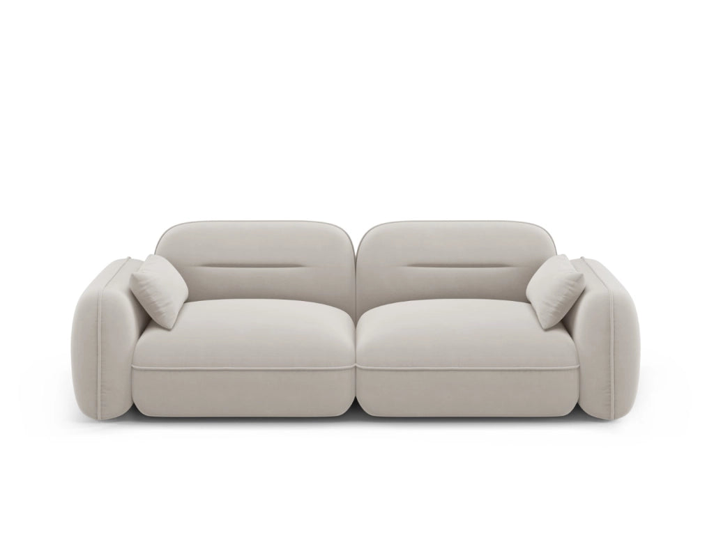 Cosmopolitan Design - Divano modulare "Sydney" 3 posti in velluto beige chiaro 