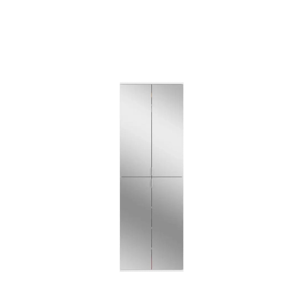 Armadio 8 porte BODITE – 4 porte con specchi – Bianco laccato