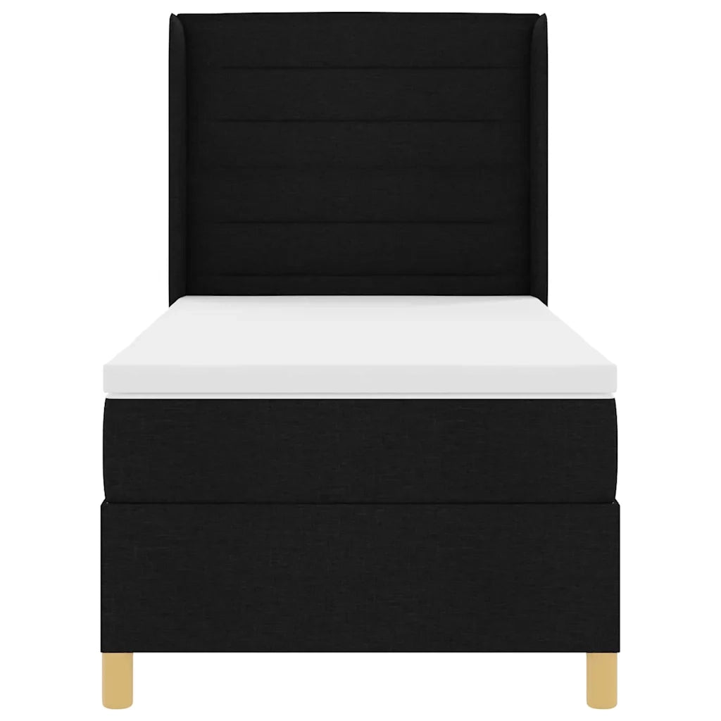Letto a molle con materasso Nero 80 x 200 cm Tessuto