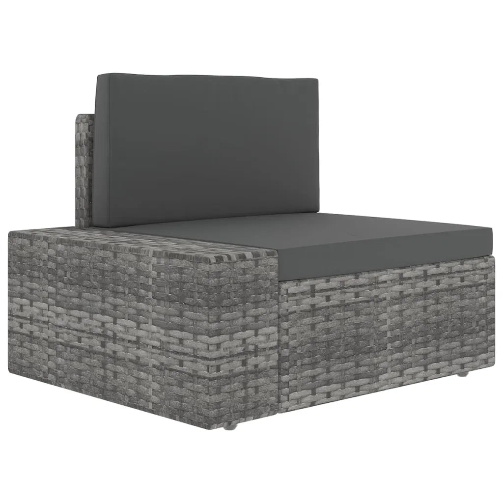 Set Divani da Giardino 5 pz con Cuscini in Polyrattan Grigio 3067172