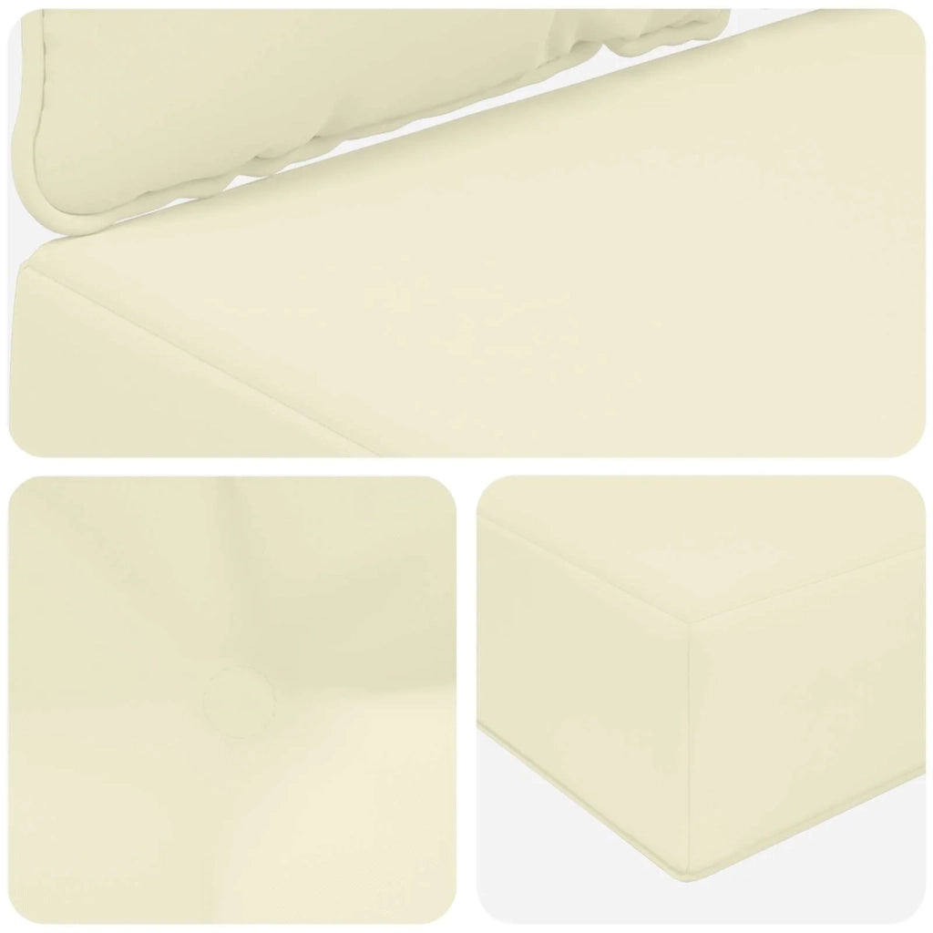 Cuscino per divano da esterno 3 pz | Cuscini per sedie Crema Poliestere