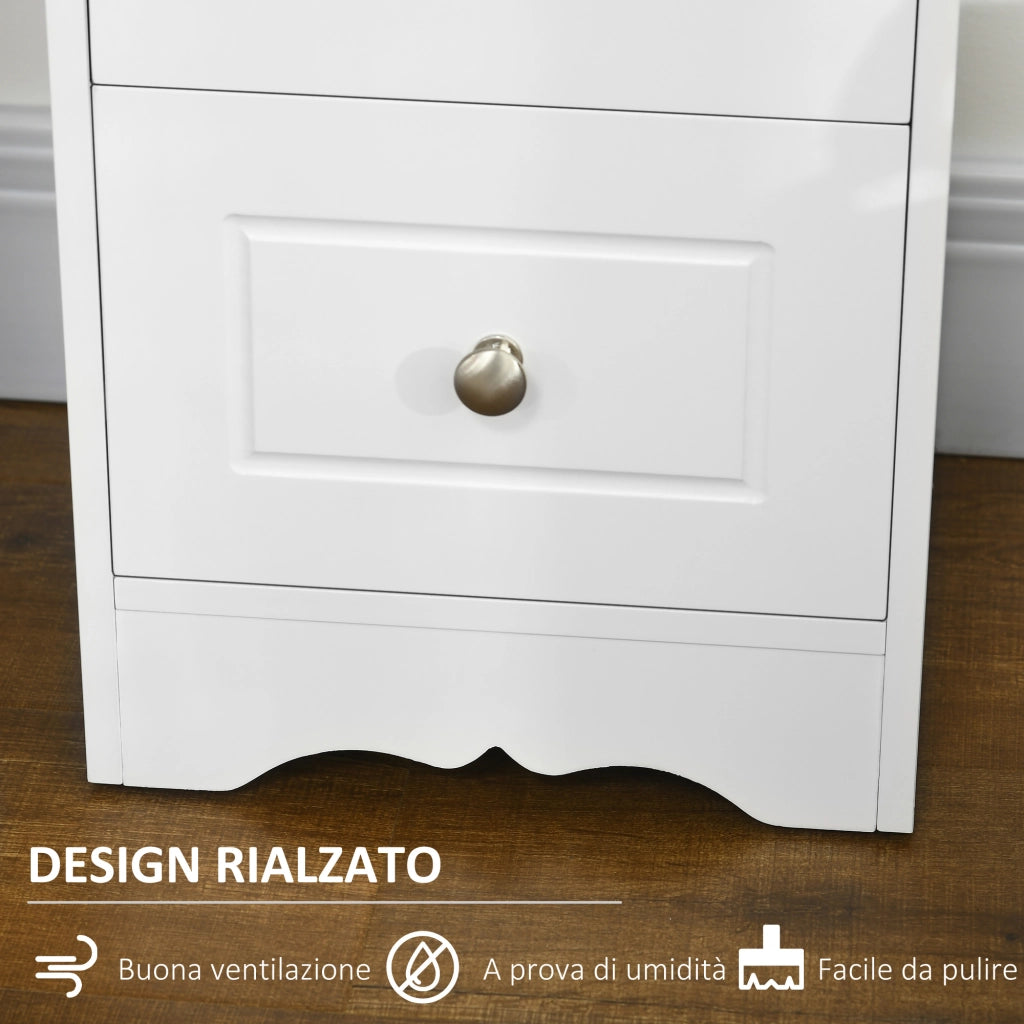 Mobiletto Basso con Cassetti ¨C Minimal ¨C Bianco 29.8x29.8x68.5cm