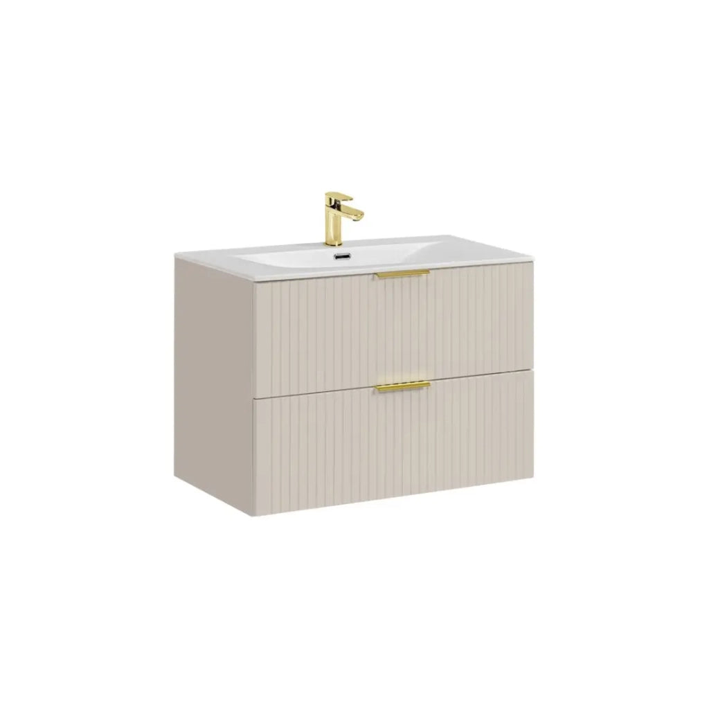 Set da bagno NOXERA 80 cm – Marrone congo – Lavabo incassato
