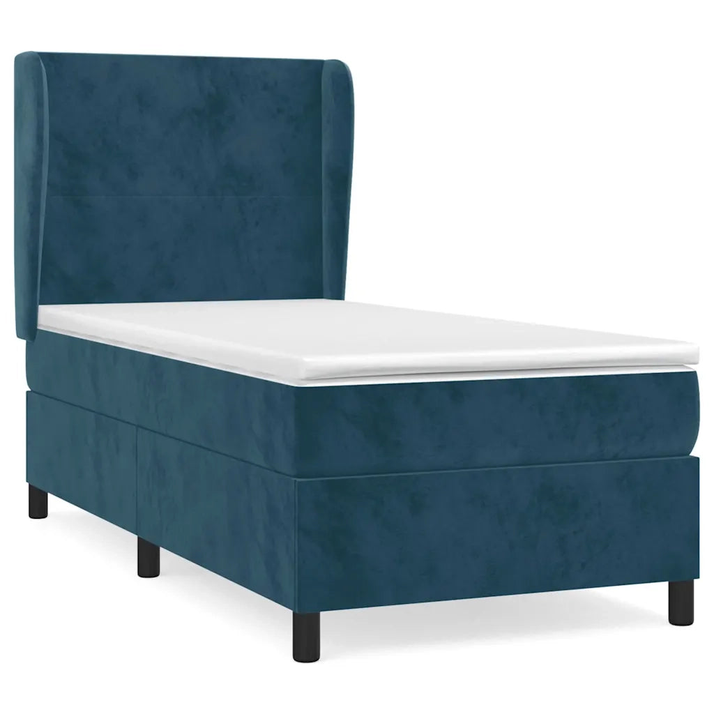 Giroletto a Molle con Materasso-Struttura Letto Blu Scuro 80x200 cm in Velluto 714937