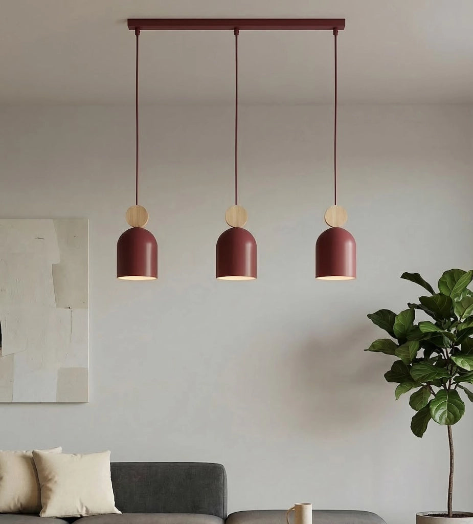 Lampada a sospensione MESI japandi bordeaux 3xGU10 Emibig