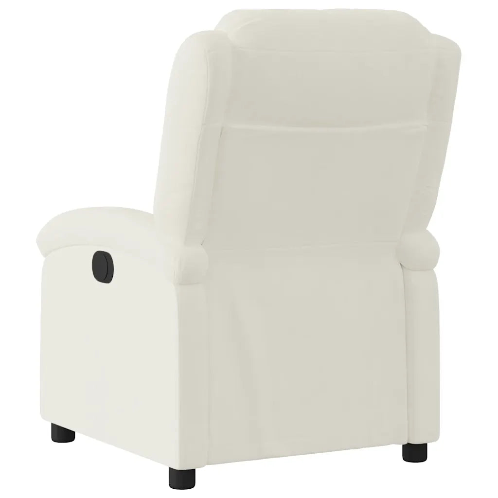 Poltrona | Sedia Relax reclinabile in velluto crema