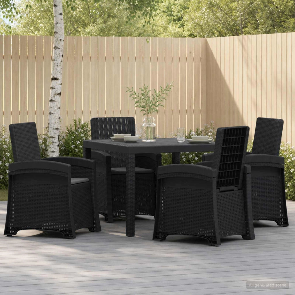Set da Pranzo per Giardino 5 pz Antracite PP 3430104