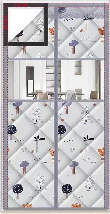 Porta di accesso magnetica isolata termicamente - Protezione dal calore, vento e rumore per porte da giardino (100x200 cm)