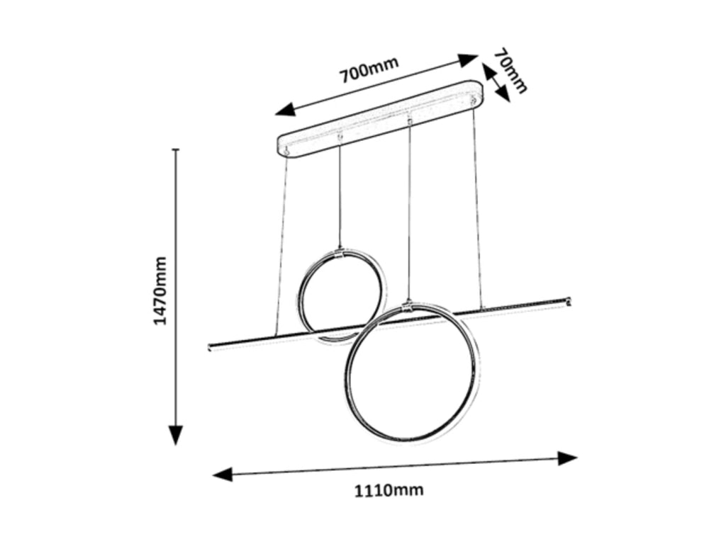 Lampada a sospensione moderna LED 48W nero Willow Rabalux