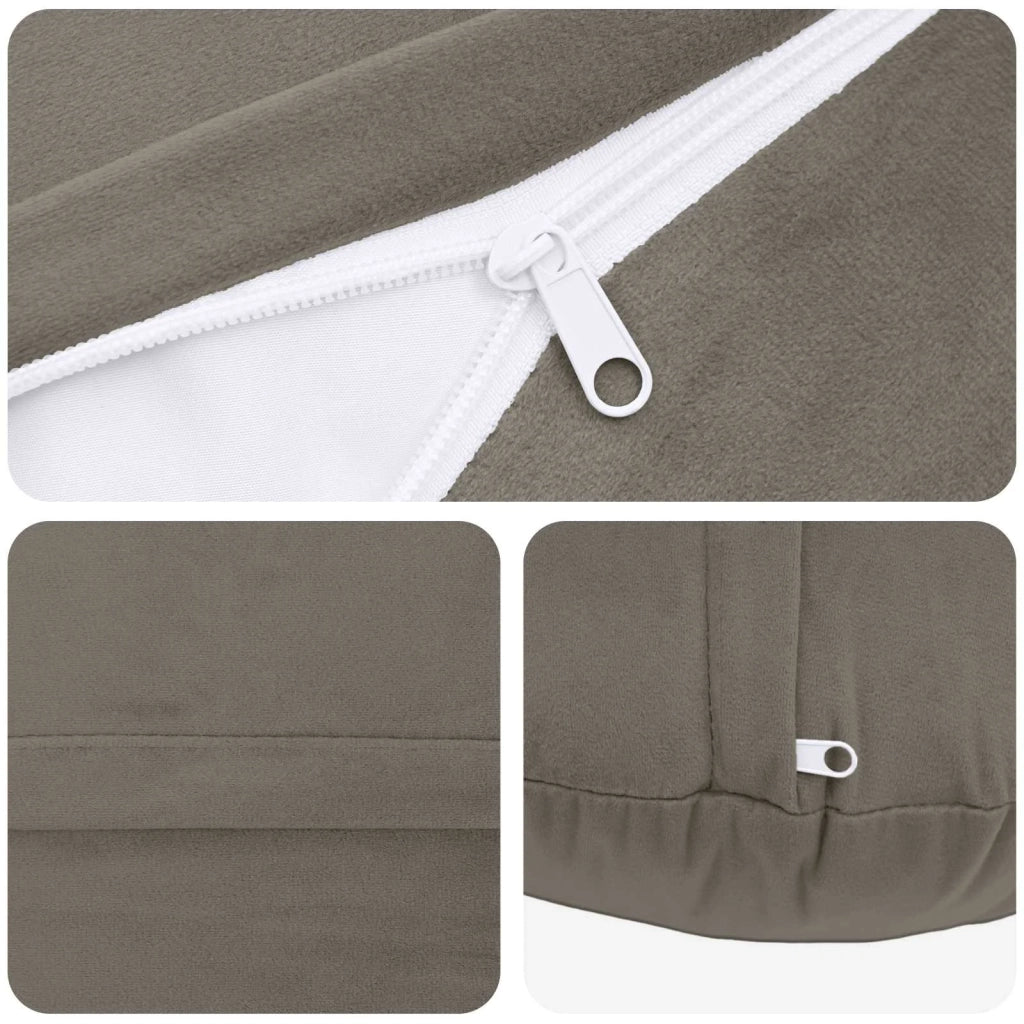 Federa 2 pcs HEERLEN Grigio Chiaro Ø 60 cm Velluto 922859