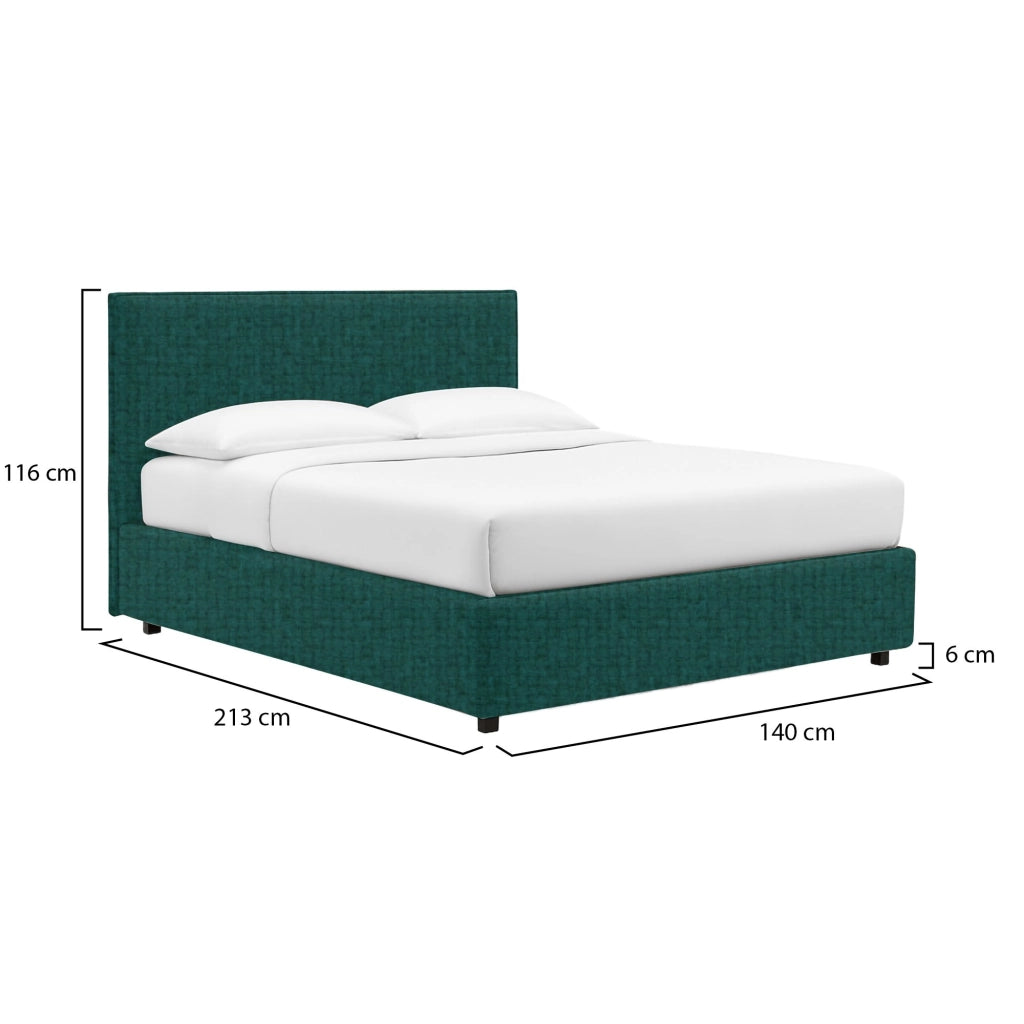 Redditch, Letto Piazza e Mezza Sfoderabile Made in Italy, Verde Petrolio