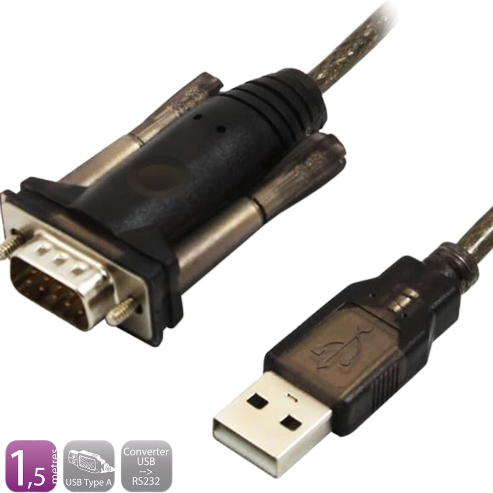 Convertitore da usb 2.0 a seriale compatibile con windows 10 colore nero