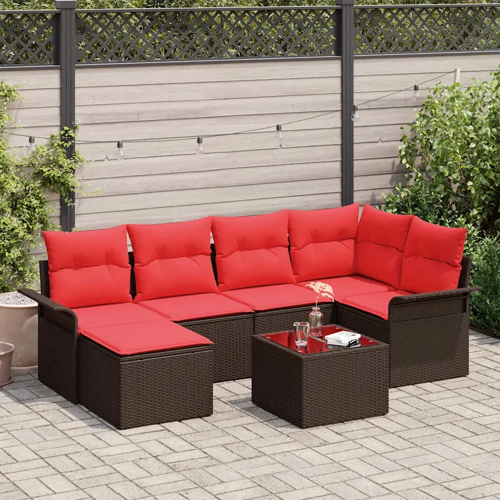 Set Divano da Giardino 7 pcs Marrone polyrattan 3354113