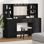 Set da tavolo da trucco con LED con cassetto 3 pcs Rovere Nero 3334282