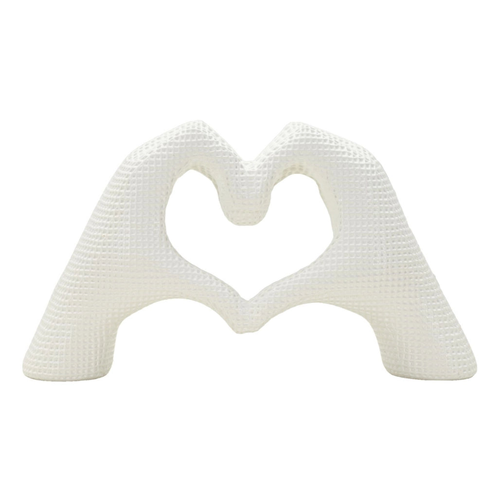 Scultura Mani, Bianco, Poliresina, 13,5x25x7,5 cm