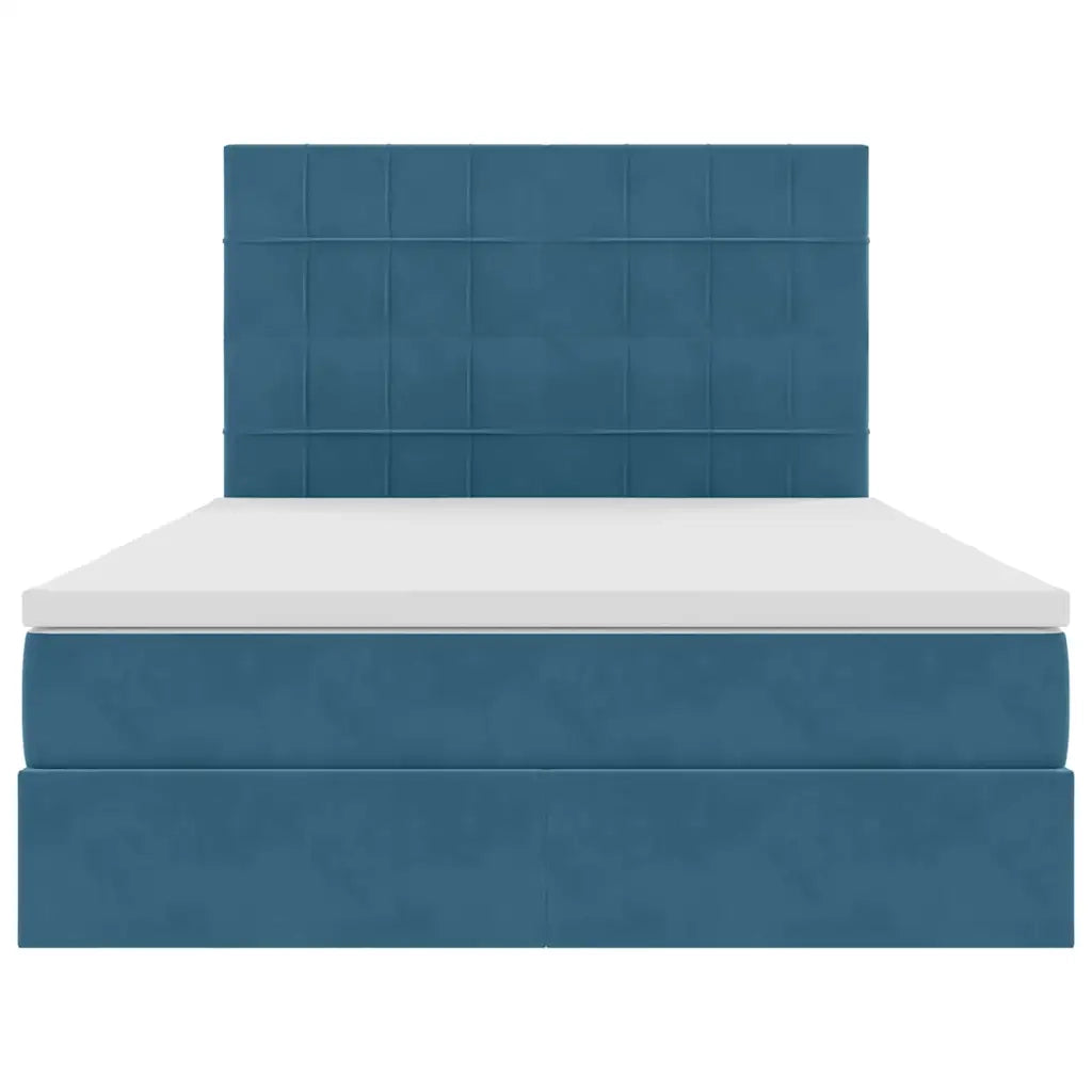 Letto con contenitore e materasso Blu Scuro 140 x 200 cm 3372037