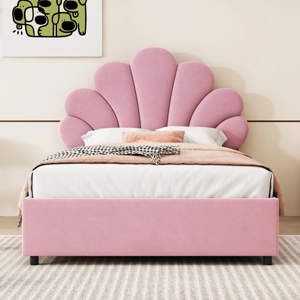 letto imbottito velluto rosa 90 x 200 cm