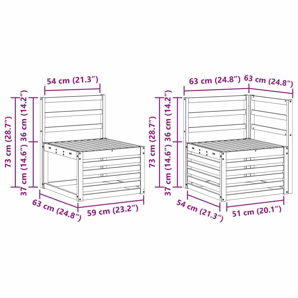 Set di divani da esterno 8 pcs Bianco 306 x 128,5 x 73 cm 3392019