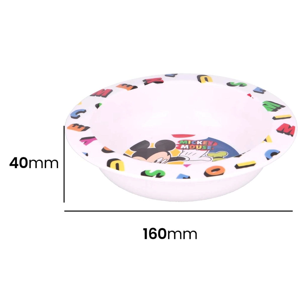 Piatto per bambini in plastica alimentare senza BPA Bianco Mickey Mouse