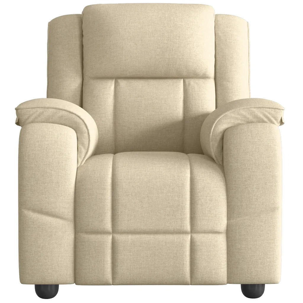 Poltrona | Sedia Relax Reclinabile in Tessuto Crema