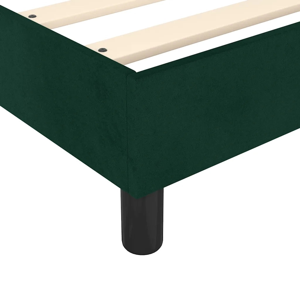 Giroletto a Molle con Materasso-Struttura Letto Verde Scuro 100x200 cm Velluto 750075