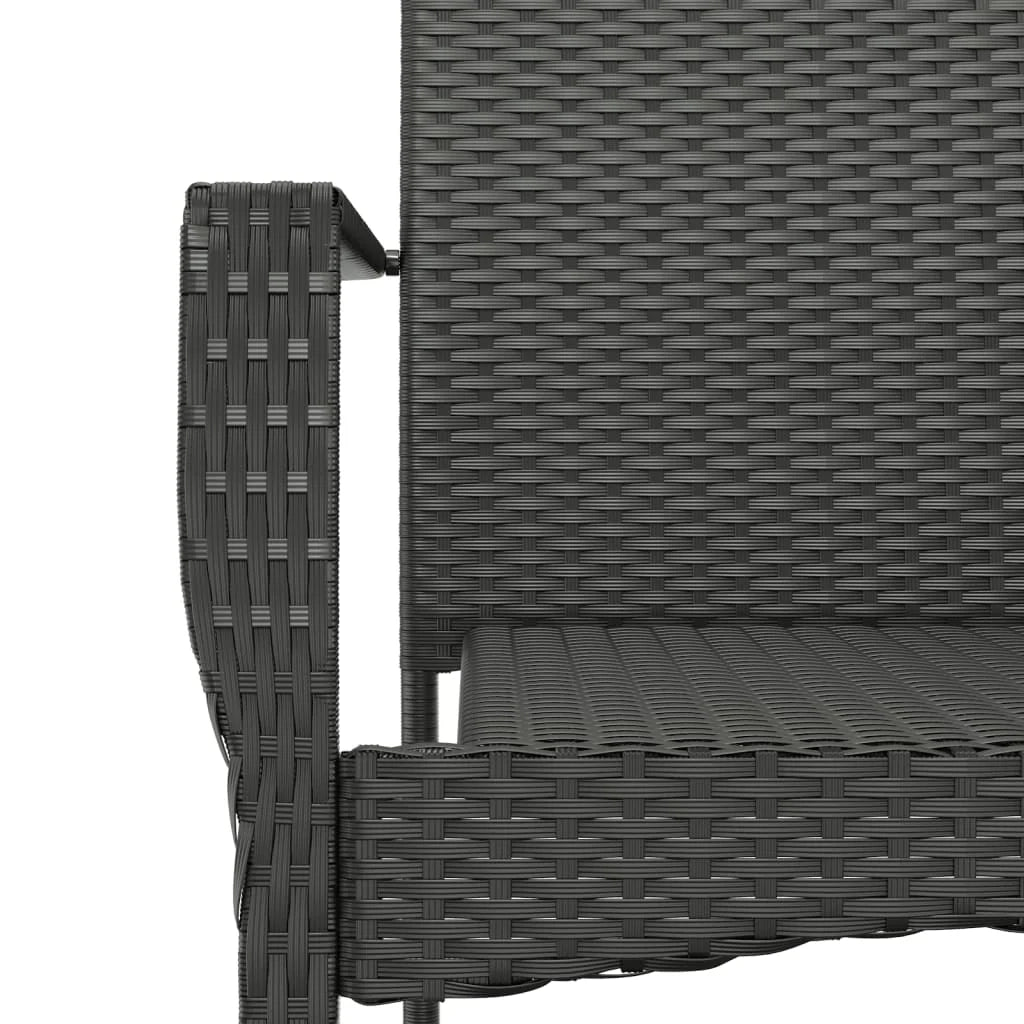 Set da pranzo da giardino da 9 pezzi e cuscini resina intrecciata nera 02_0014840