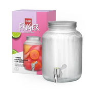 Bottiglia Dispenser con Rubinetto Tappo in Metallo 3 Litri