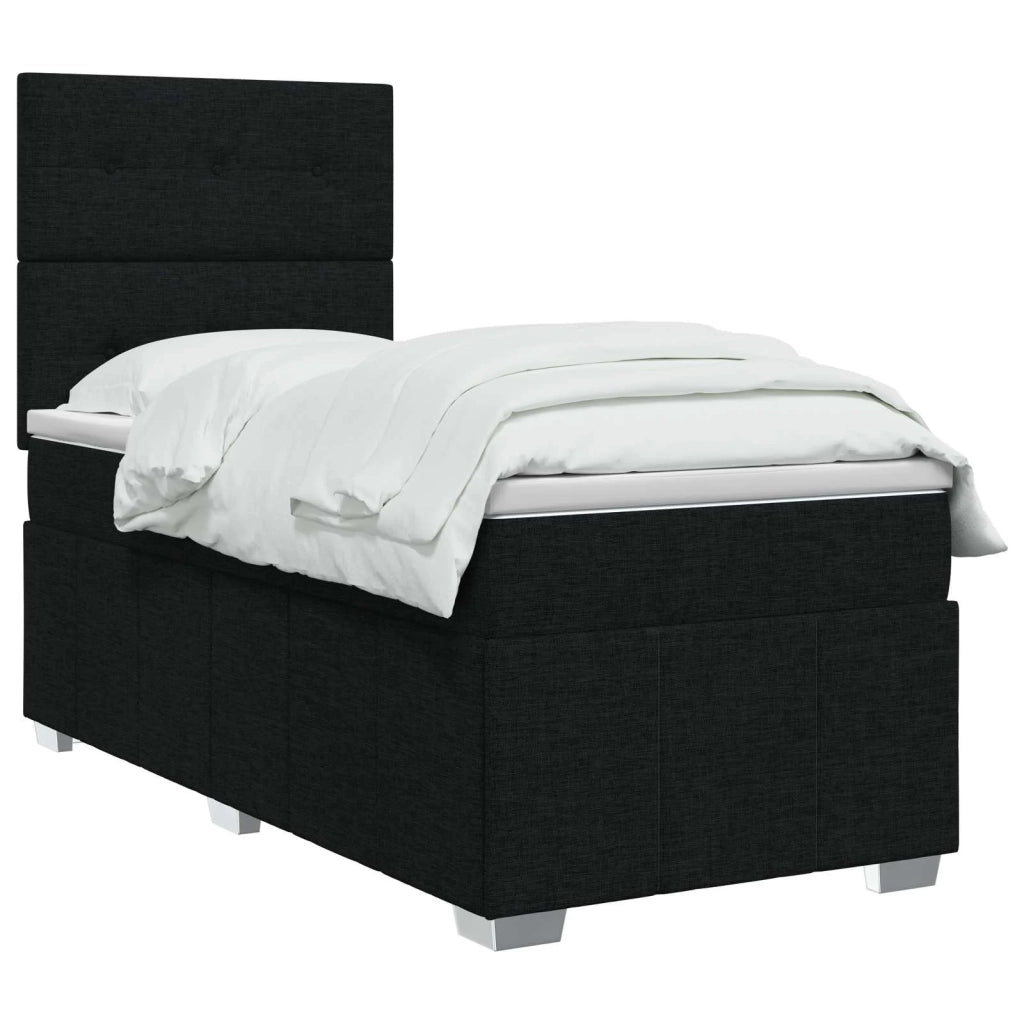 Letto box spring con materasso Nero 90 x 200 cm Tessuto 3454052