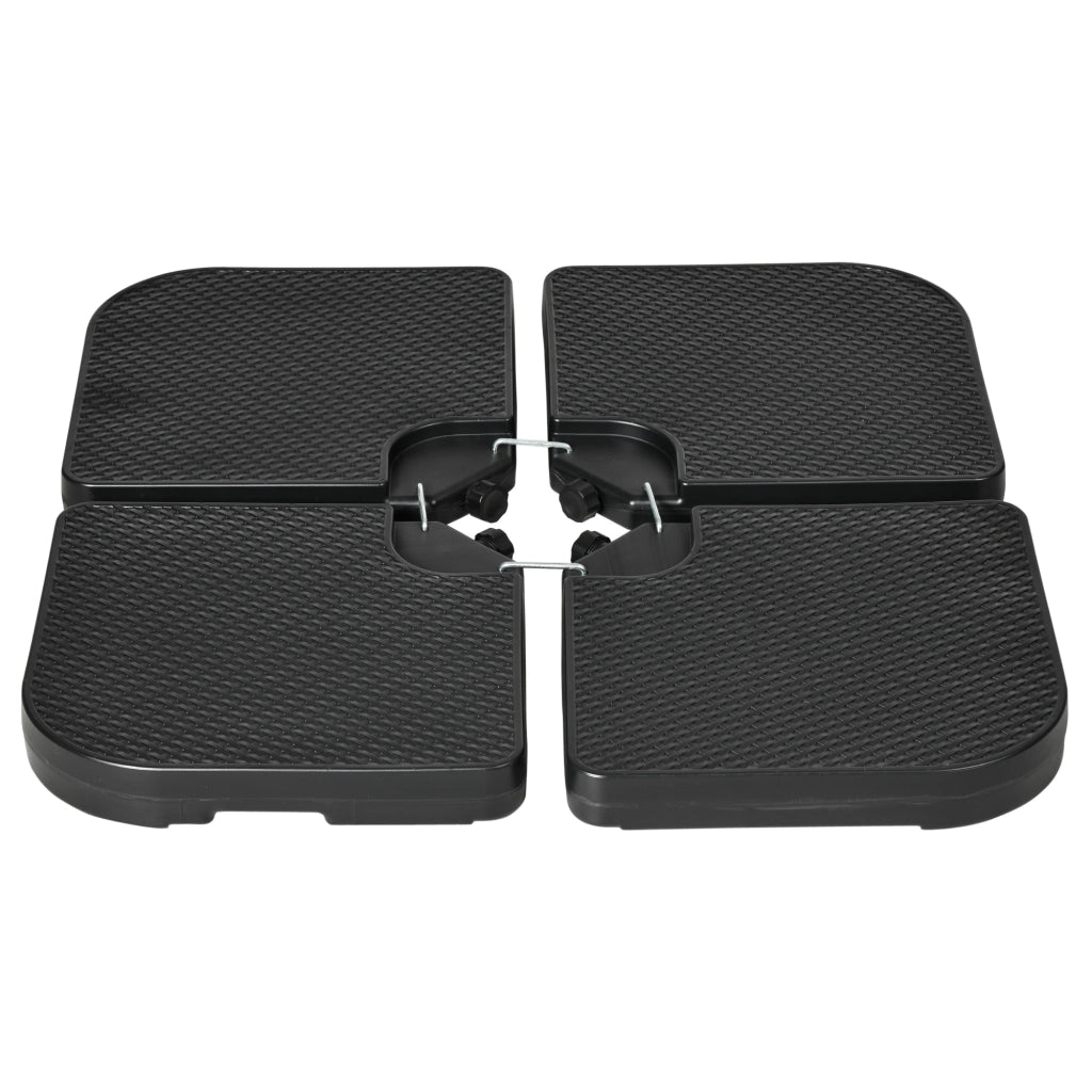 Base per ombrellone 4 pezzi riempibile ¨C zephmum ¨C Nero 100x100x8 cm