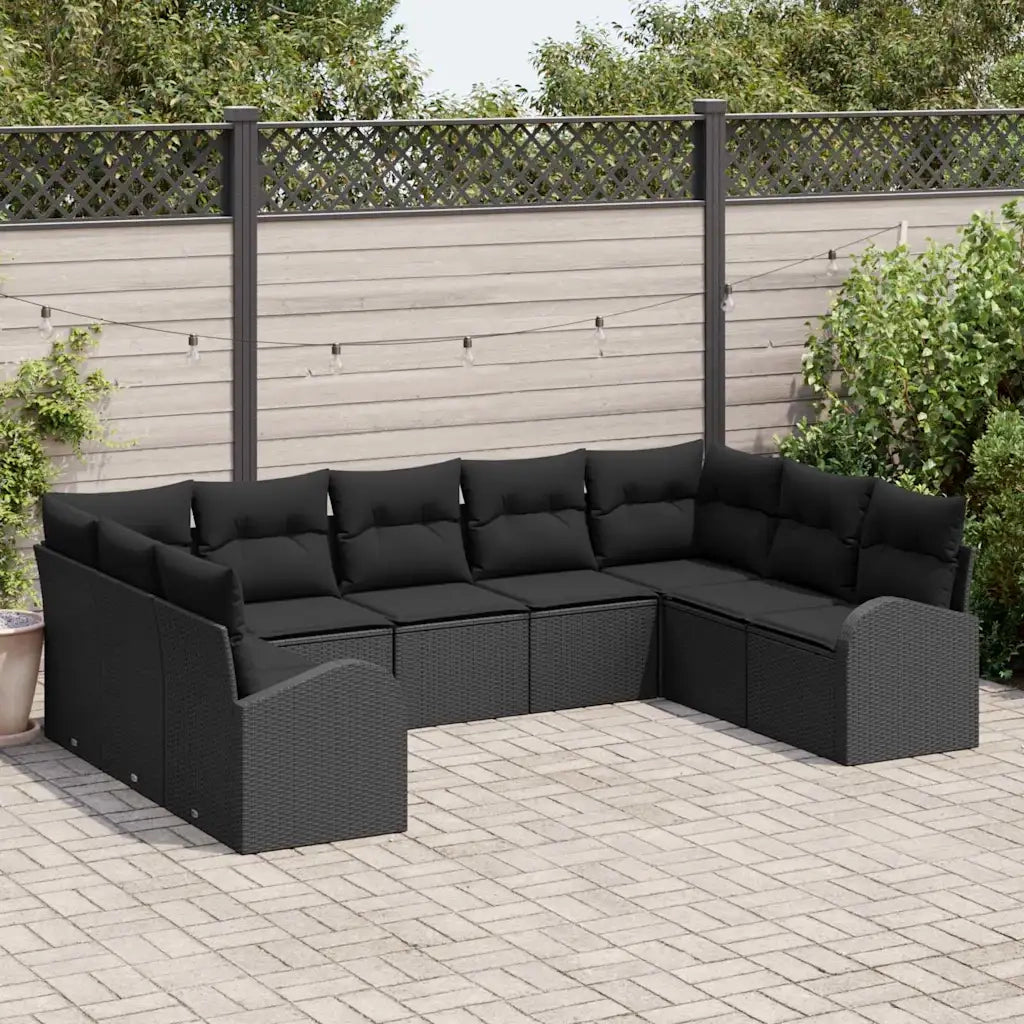 Set di divani con cuscino Nero Rattan in Polipropilene 3346203