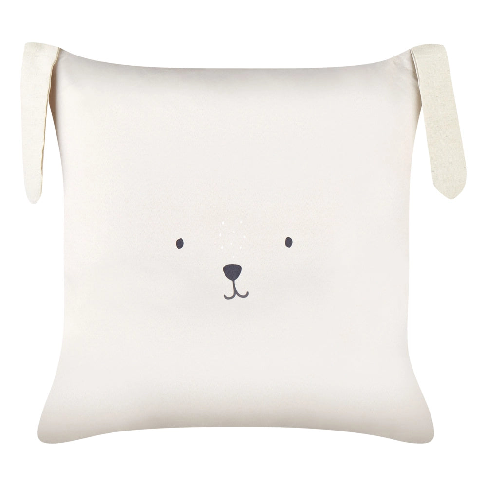 2 cuscini decorativi per bambini in cotone beige chiaro 45 x 45 cm con motivo a coniglietto