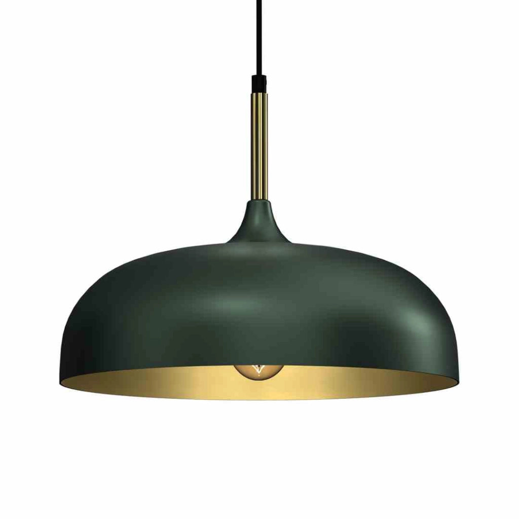Lampada a sospensione Lincoln Milagro verde/oro Ø35 E27