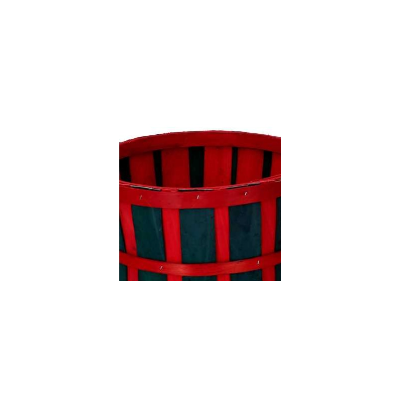 Cesta vimini 1-3 verde e rosso tondo cm ø28h18