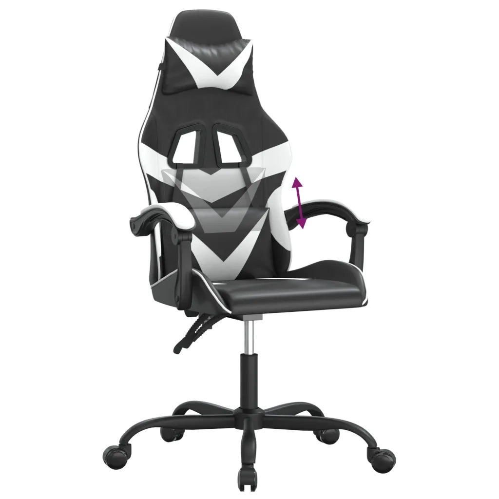 Sedia da Gaming Nero e Bianco in Similpelle 3143847
