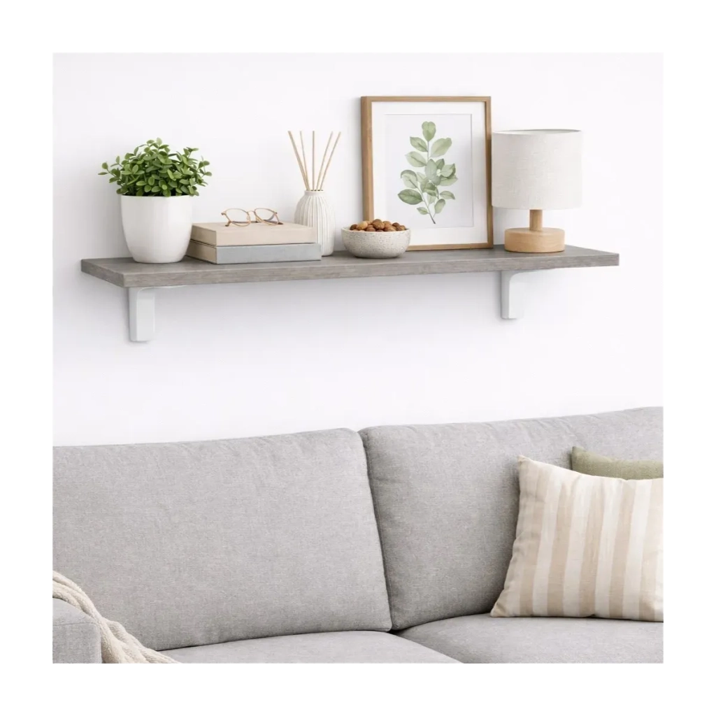 Mensola da Muro da appoggio in Legno nobilitato spessore 1,8 cm in colore Olmo 90x20 cm