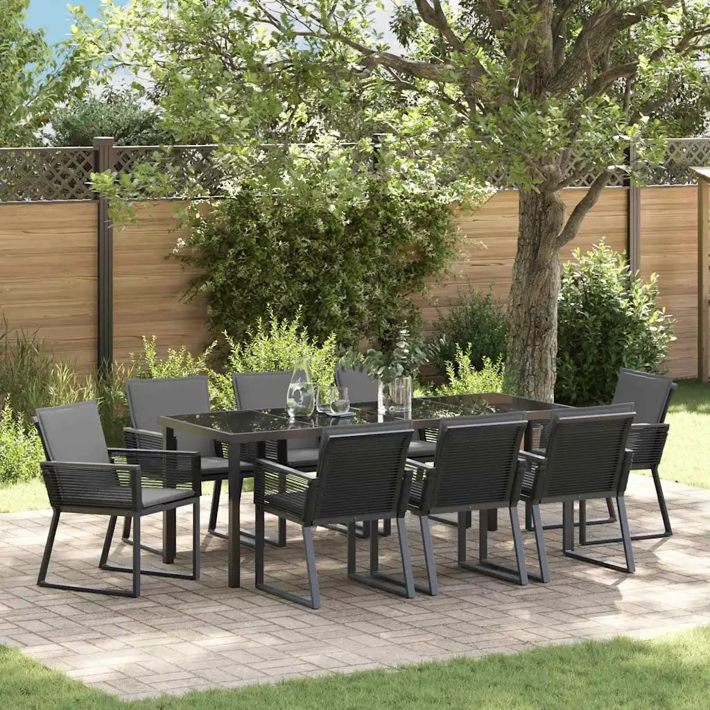 Set da Pranzo per Giardino 9 pcs Nero 3379323