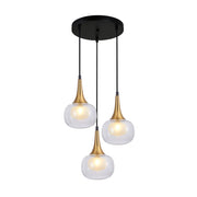 Lampada a sospensione KONILA Italux 3 luci G9 nero ottone