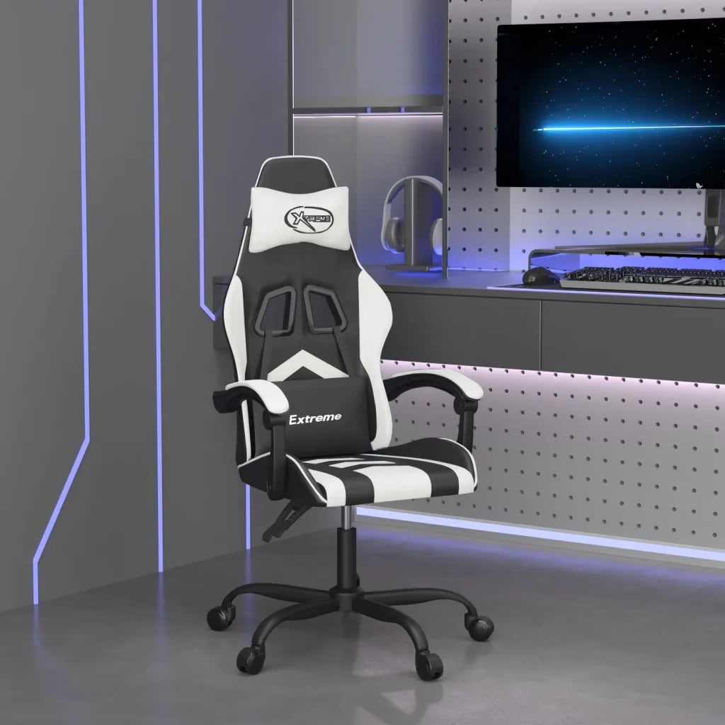 Sedia da Gaming Nero e Bianco in Similpelle 3143895