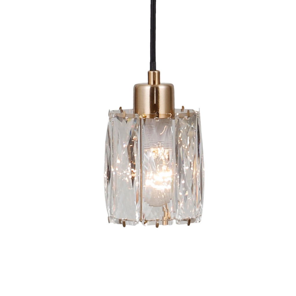 Lampada a sospensione TORNO Italux nero-oro cristallo E14