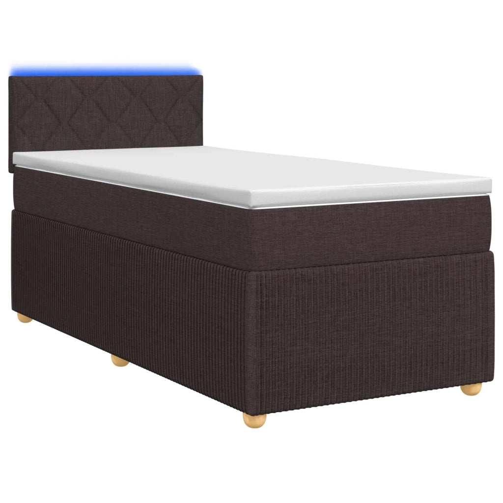 Letto box spring con materasso Marrone Scuro 80 x 200 cm 3452809
