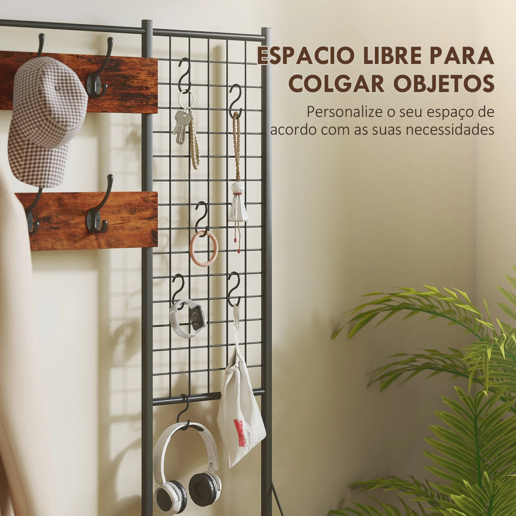Mobile ingresso con scarpiera, appendiabiti, cassetti e ripiani ¨C Xylo ¨C 100x30x183 cm marrone rustico
