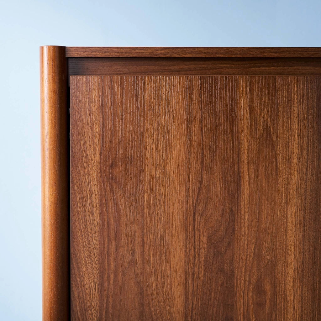 Credenza decorazione legno 2 ante 3 cassetti 150cm, noce