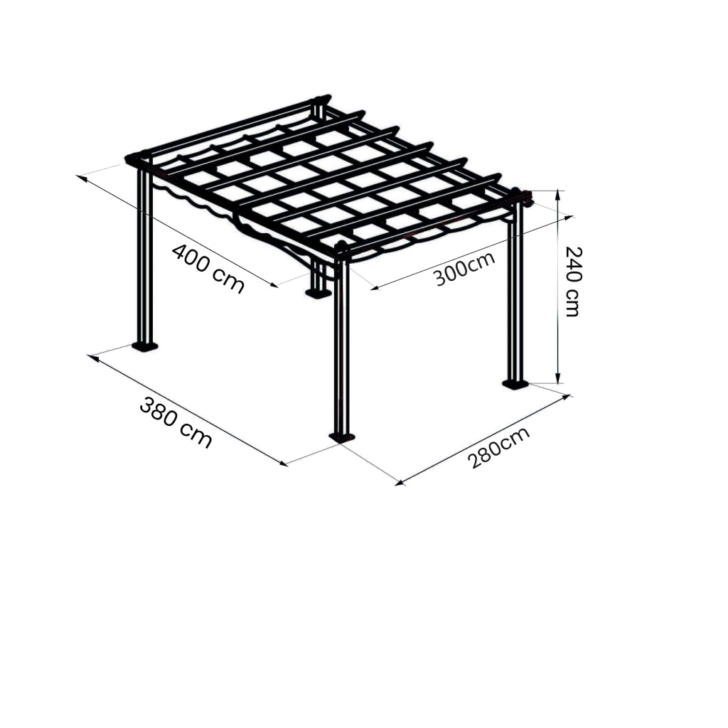 Gazebo da Giardino 3x4 in alluminio e acciaio - DRAKE